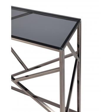 Консоль АРТ ДЕКО стекло smoke сталь тёмный хром