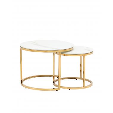 Набор журнальных столиков Селена белый мрамор 