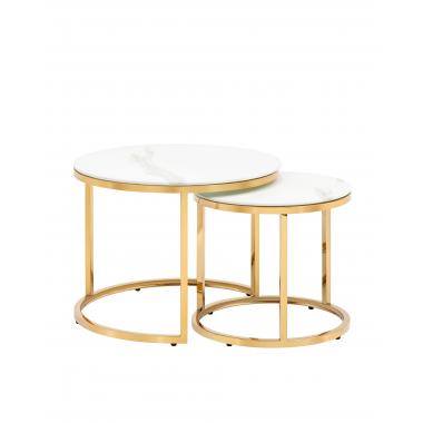 Набор журнальных столиков Селена белый мрамор 
