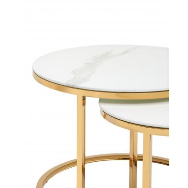 Набор журнальных столиков Селена белый мрамор 