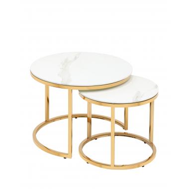 Набор журнальных столиков Селена белый мрамор 