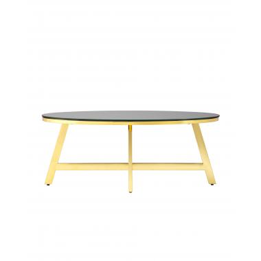 Журнальный стол АЛЬБА золото стекло черное