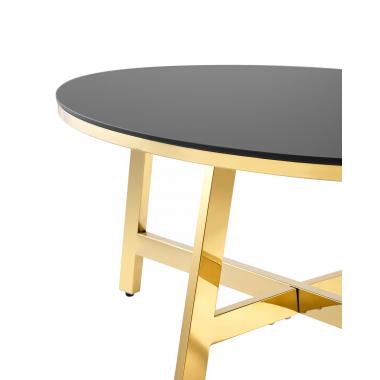 Журнальный стол АЛЬБА золото стекло черное