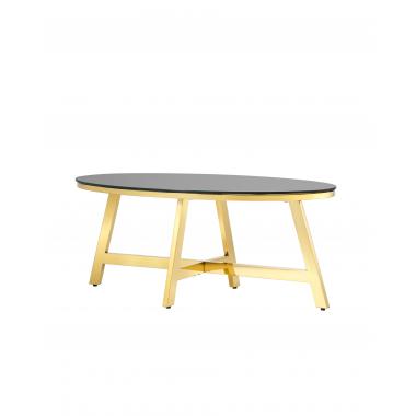 Журнальный стол АЛЬБА золото стекло черное