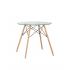 Стол круглый EAMES DSW NEW D 80 прозрачный стеклянный