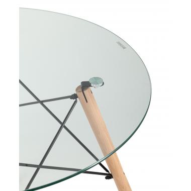 Стол круглый EAMES DSW NEW D 80 прозрачный стеклянный