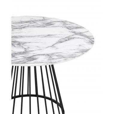 Стол Ливерпуль 110*110 белый мрамор черная ножка
