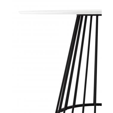 Стол Ливерпуль 110*110 белый мрамор черная ножка