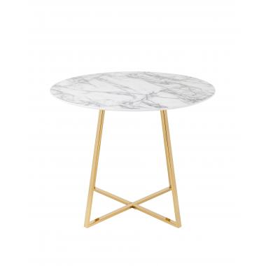 Стол Дакота 100*100 белый мрамор ножки золото