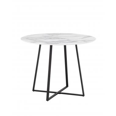 Стол Дакота 100*100 белый мрамор ножки черные
