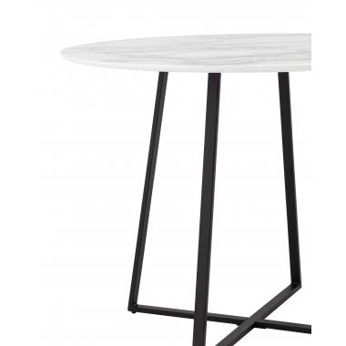 Стол Дакота 100*100 белый мрамор ножки черные
