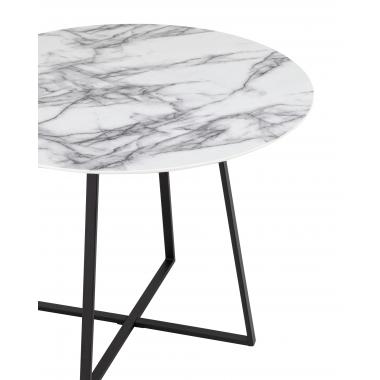 Стол Дакота 100*100 белый мрамор ножки черные