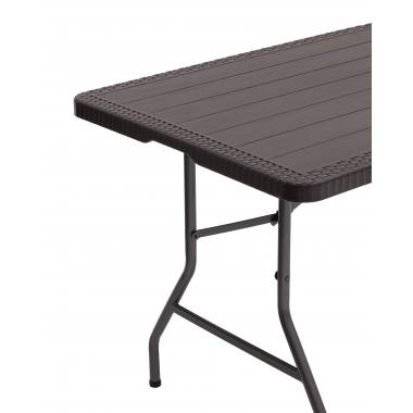 Стол складной чемодан пластиковый Кейт 180 коричневый