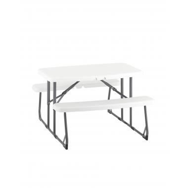 Комплект раскладного стола и двух скамеек Кейт белый