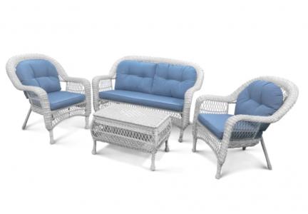 Комплект плетеной мебели LV-520 White/Blue