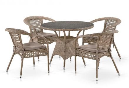 Комплект плетеной мебели T220CT/Y32-W56 Light brown 4Pcs