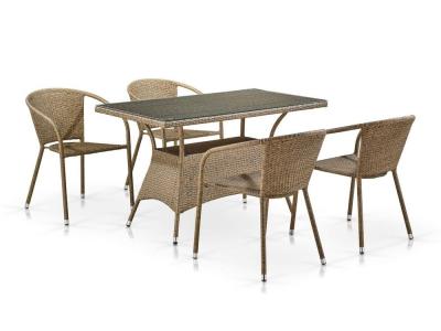 Комплект плетеной мебели T198D/Y137C-W56 Light Brown (4+1)