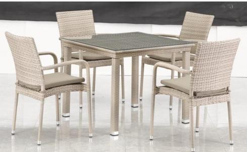 Комплект плетеной мебели T257C/Y376C-W85 Latte (4+1)